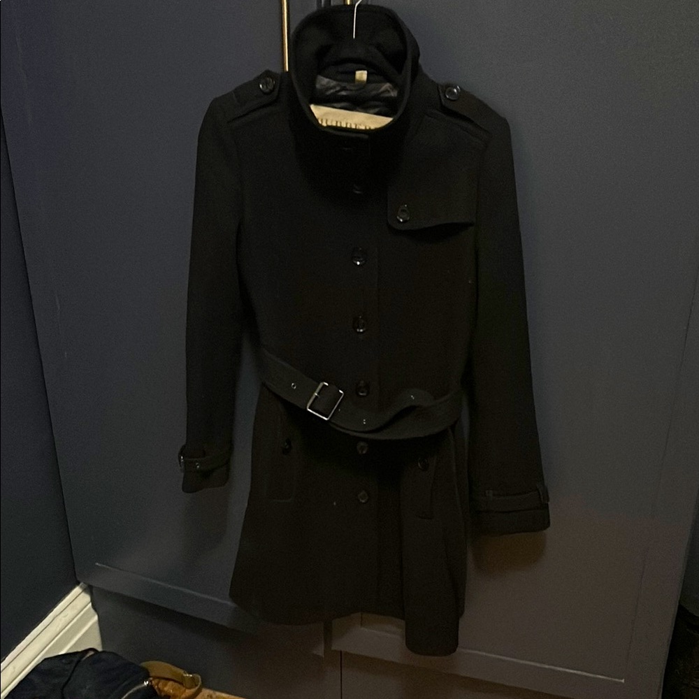 Burberry Brit Black Wool Winter Coat size 8